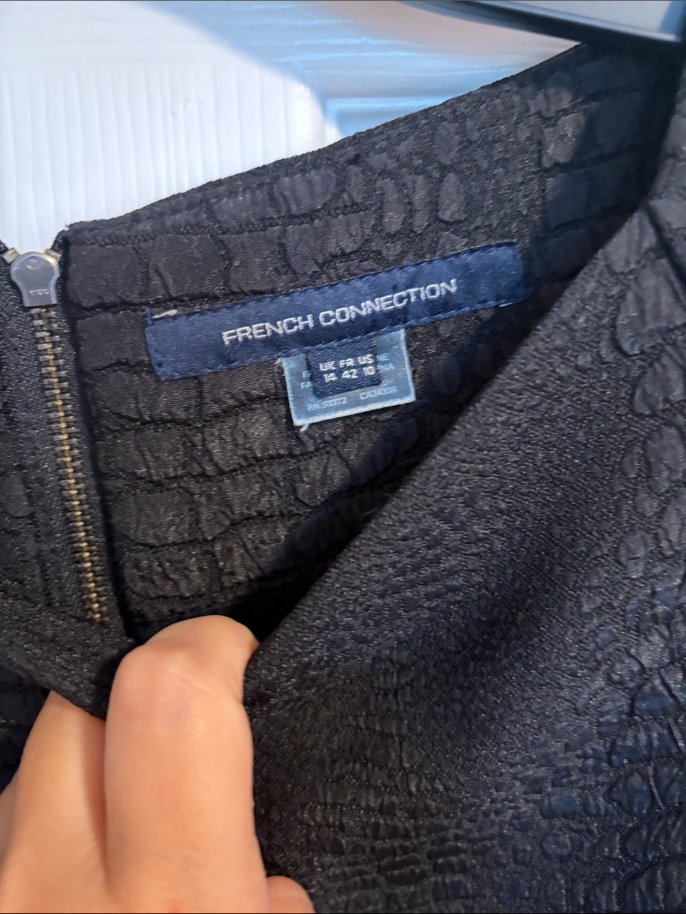French Connection Black Textured Sheath Dress